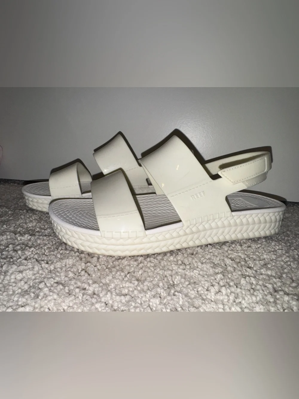 Reef White Women's Slide Sandals with Strappy Upper